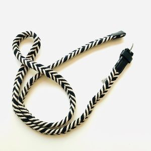 Free People Black and White Chevron Belt
